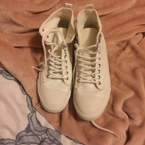 High Top White Just Fab Sneakers